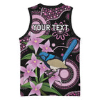 Personalised Australia Boronia And Malurus Cyaneus Basketball Jersey Aboriginal Art - Aussie Hoodie