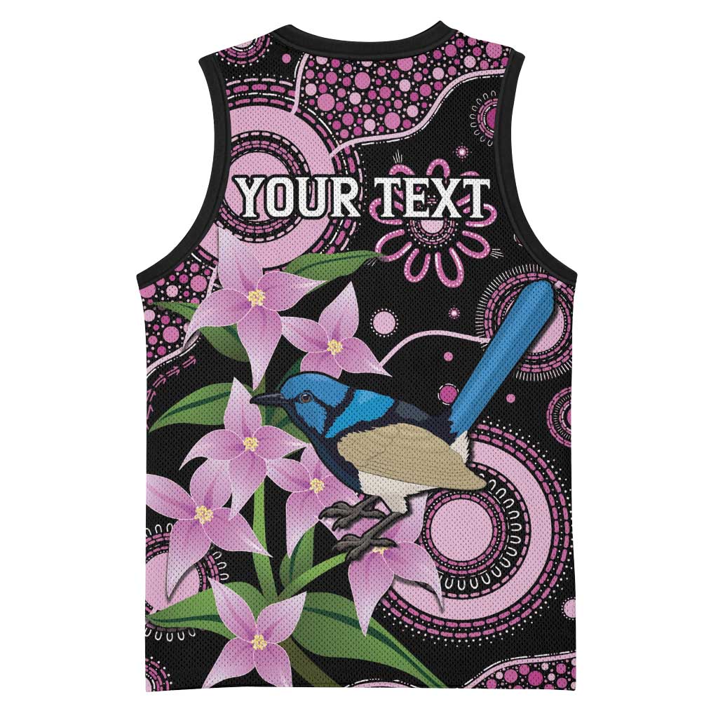 Personalised Australia Boronia And Malurus Cyaneus Basketball Jersey Aboriginal Art - Aussie Hoodie