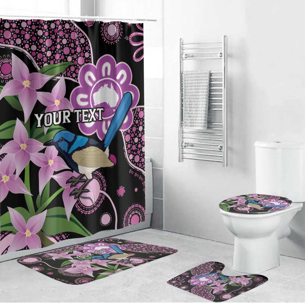 Personalised Australia Boronia And Malurus Cyaneus Bathroom Set Aboriginal Art - Aussie Hoodie