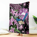 Personalised Australia Boronia And Malurus Cyaneus Blanket Aboriginal Art