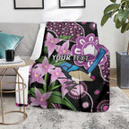 Personalised Australia Boronia And Malurus Cyaneus Blanket Aboriginal Art