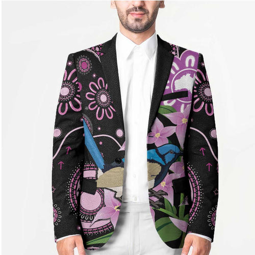 Personalised Australia Boronia And Malurus Cyaneus Blazer Aboriginal Art - Aussie Hoodie