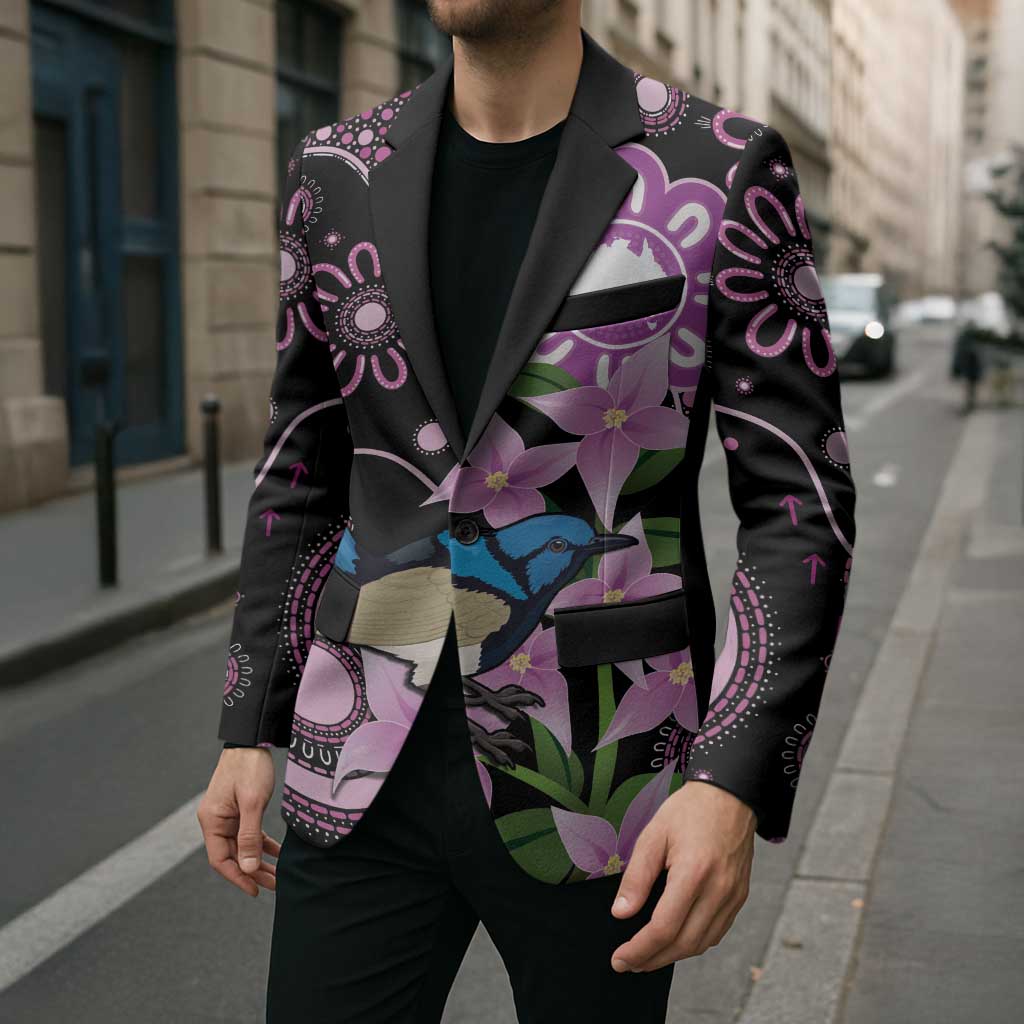 Personalised Australia Boronia And Malurus Cyaneus Blazer Aboriginal Art - Aussie Hoodie