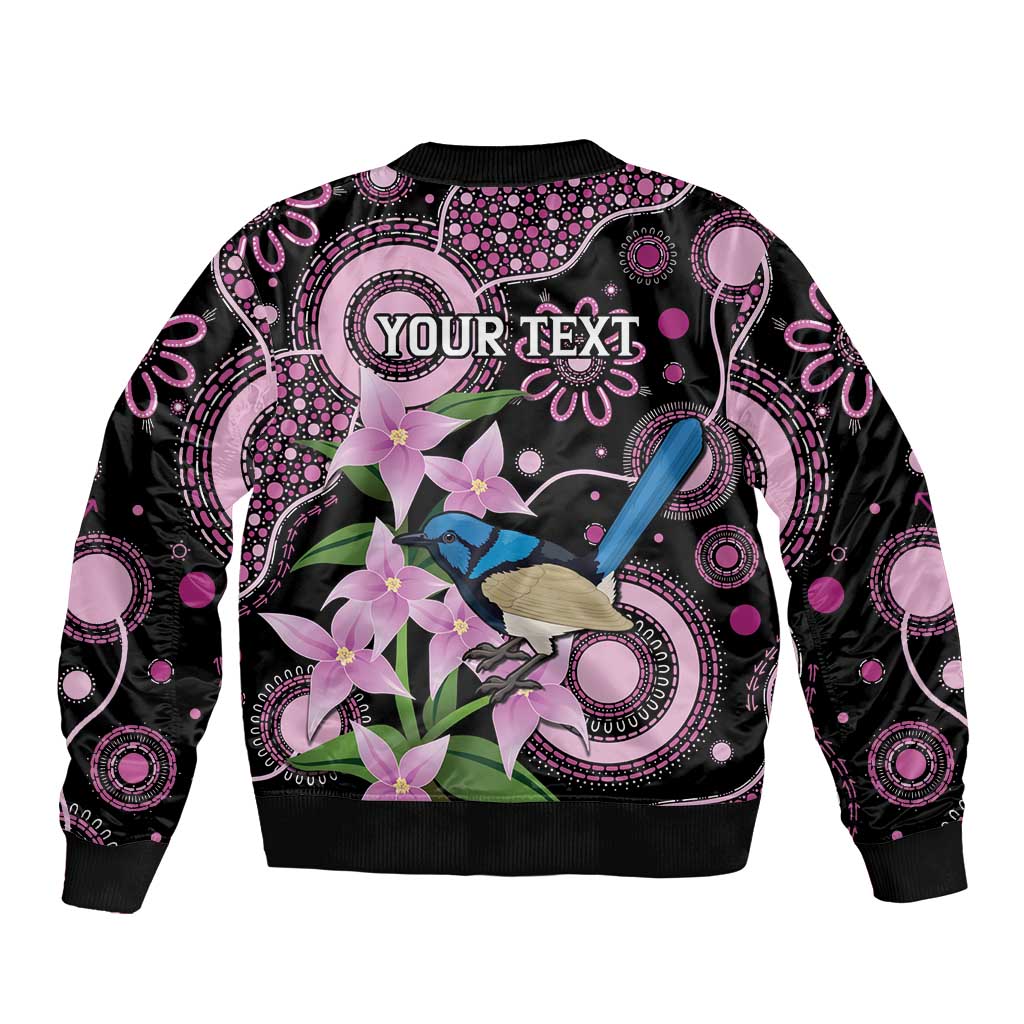 Personalised Australia Boronia And Malurus Cyaneus Bomber Jacket Aboriginal Art