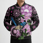 Personalised Australia Boronia And Malurus Cyaneus Bomber Puffer Jacket Aboriginal Art - Aussie Hoodie