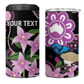 Personalised Australia Boronia And Malurus Cyaneus 4 in 1 Can Cooler Tumbler Aboriginal Art