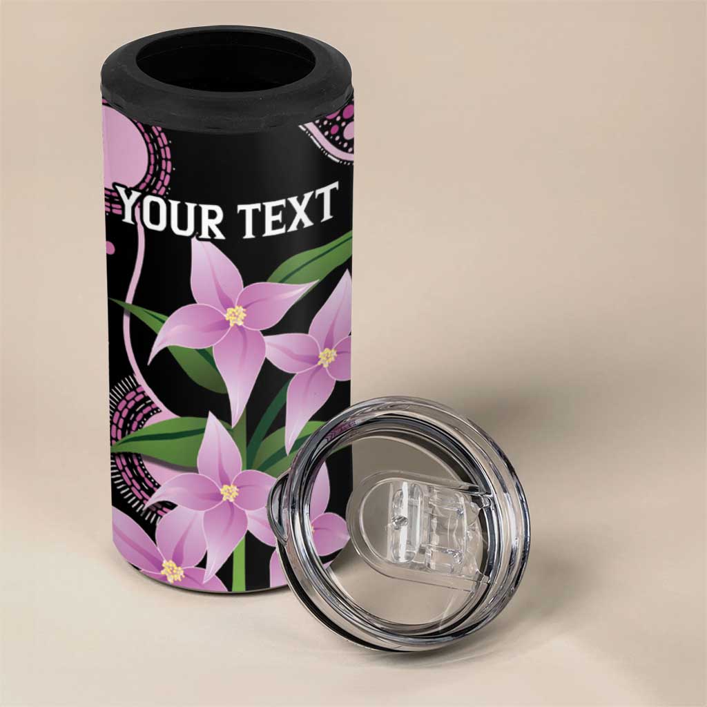 Personalised Australia Boronia And Malurus Cyaneus 4 in 1 Can Cooler Tumbler Aboriginal Art