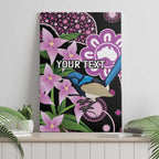 Personalised Australia Boronia And Malurus Cyaneus Canvas Wall Art Aboriginal Art