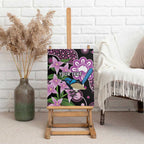 Personalised Australia Boronia And Malurus Cyaneus Canvas Wall Art Aboriginal Art