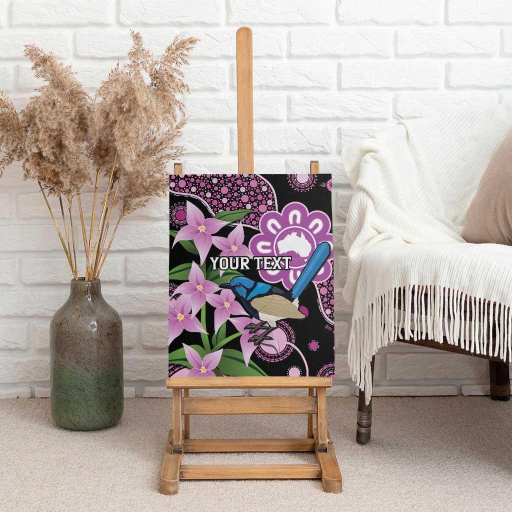 Personalised Australia Boronia And Malurus Cyaneus Canvas Wall Art Aboriginal Art