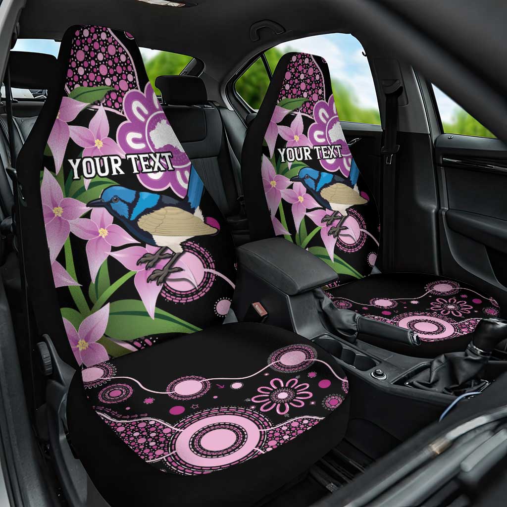 Personalised Australia Boronia And Malurus Cyaneus Car Seat Cover Aboriginal Art