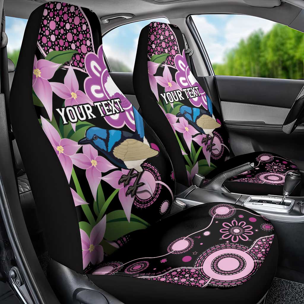 Personalised Australia Boronia And Malurus Cyaneus Car Seat Cover Aboriginal Art
