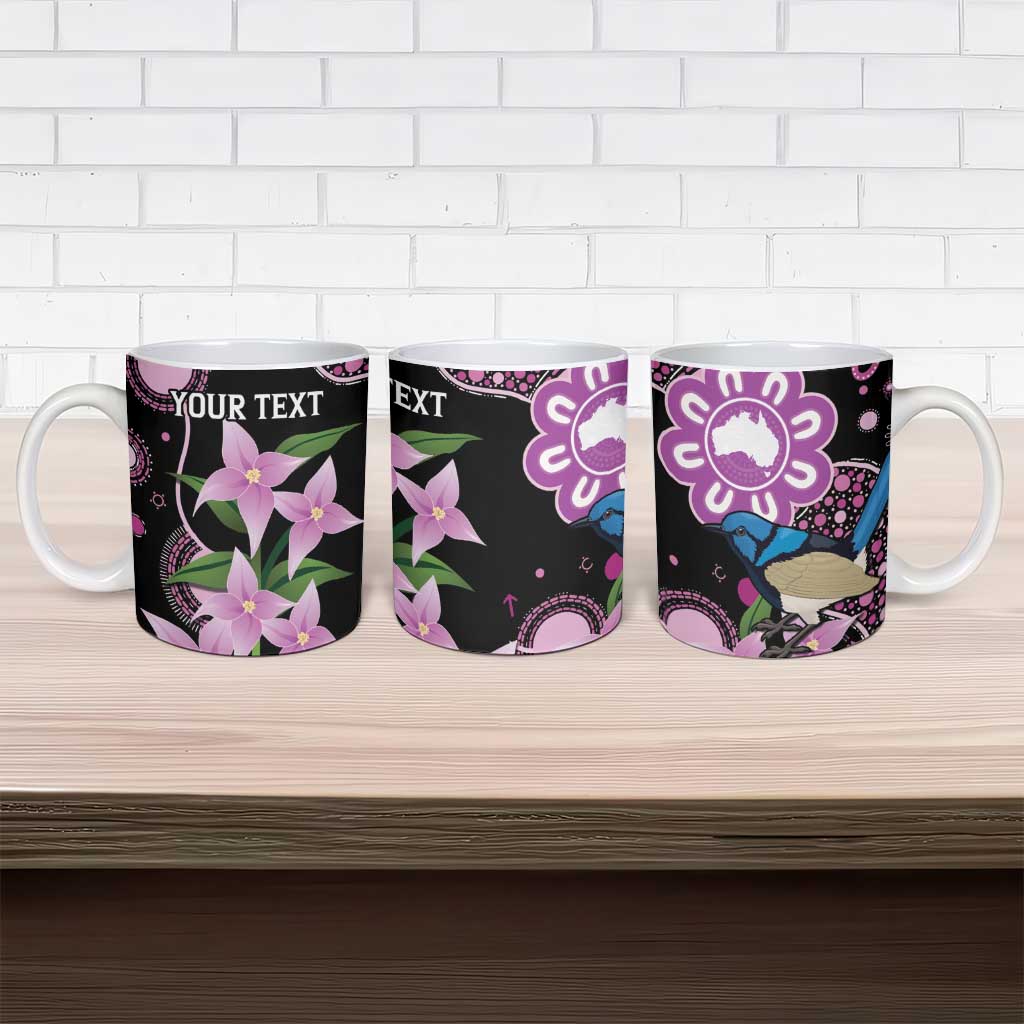 Personalised Australia Boronia And Malurus Cyaneus Ceramic Mug Aboriginal Art - Aussie Hoodie