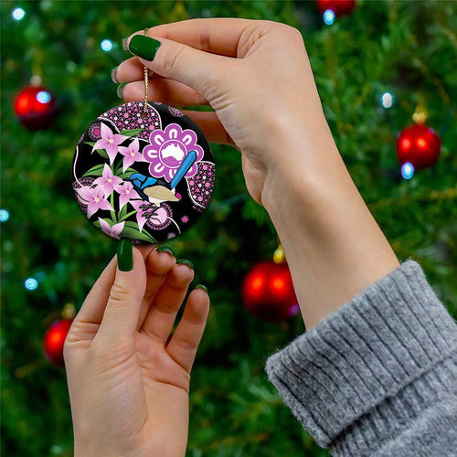 Personalised Australia Boronia And Malurus Cyaneus Ceramic Ornament Aboriginal Art - Aussie Hoodie