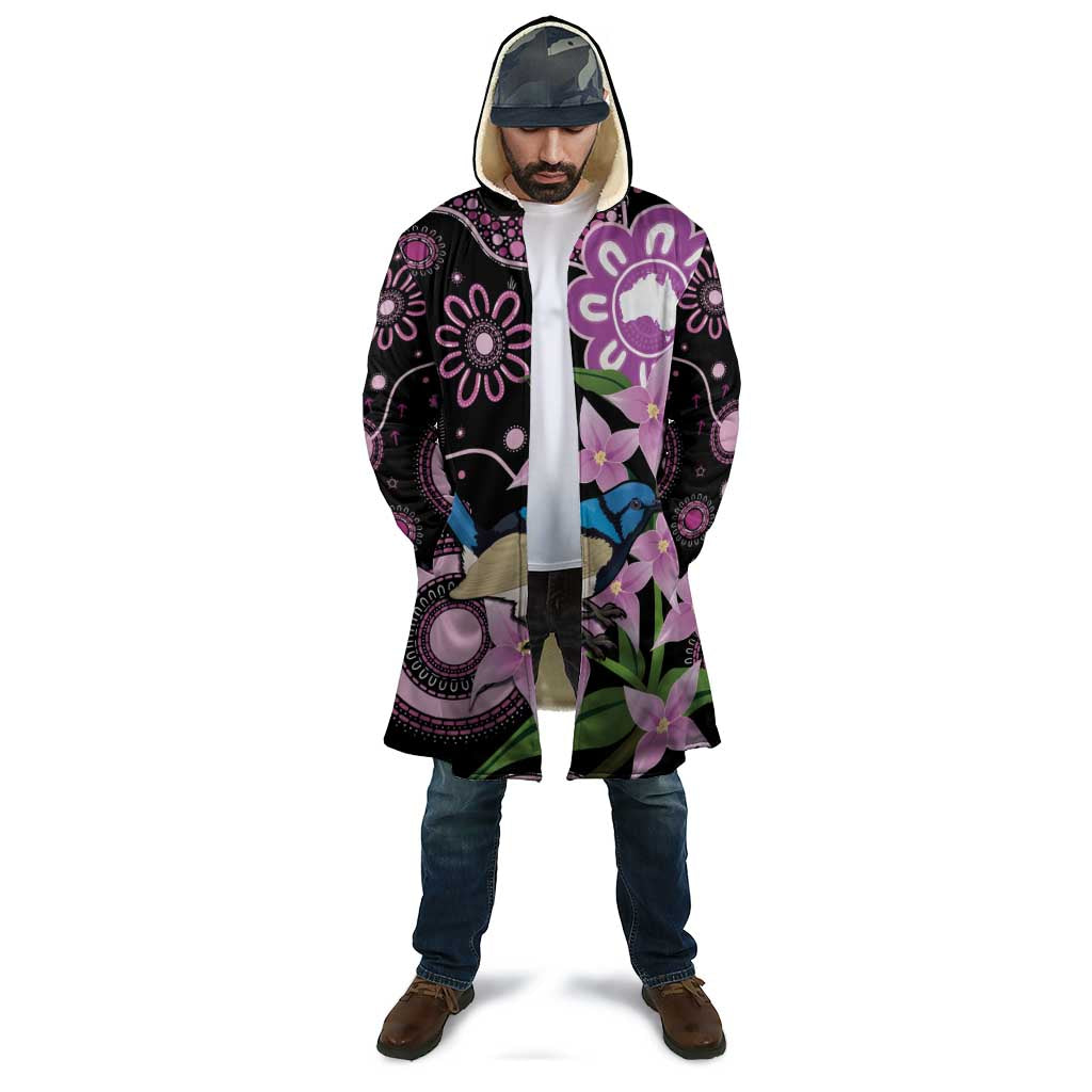 Personalised Australia Boronia And Malurus Cyaneus Cloak Aboriginal Art - Aussie Hoodie