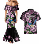 Personalised Australia Boronia And Malurus Cyaneus Couples Matching Mermaid Dress and Hawaiian Shirt Aboriginal Art