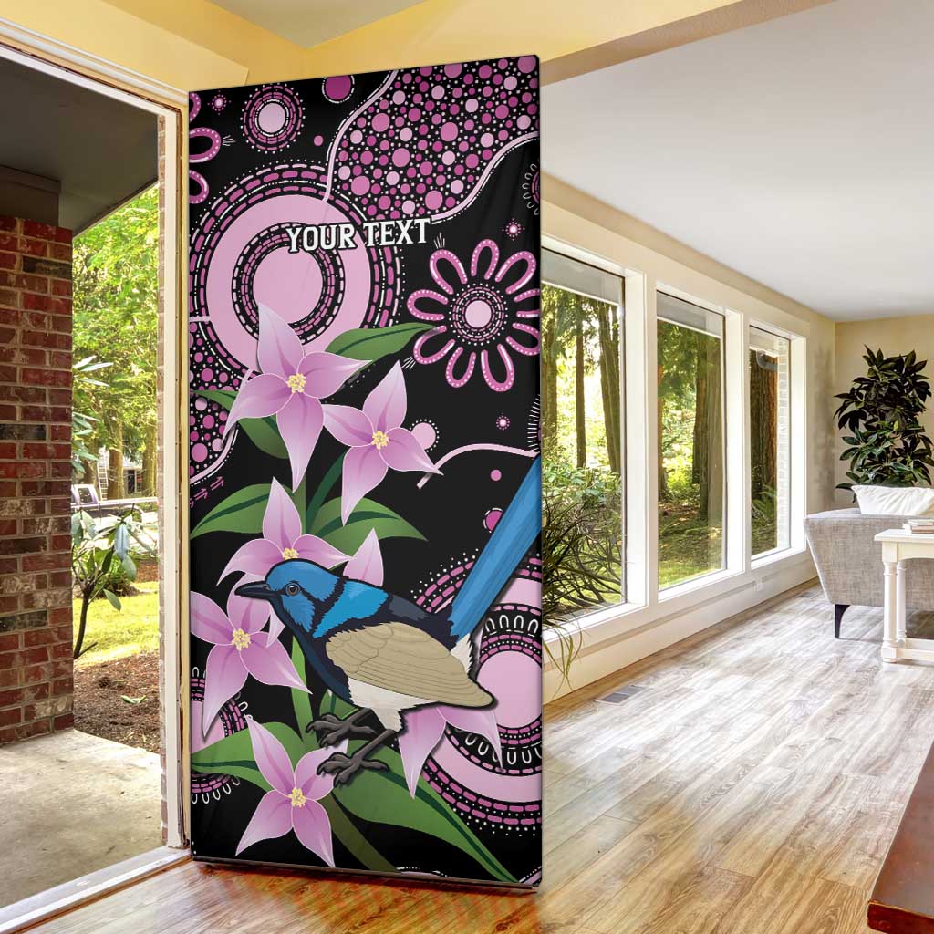 Personalised Australia Boronia And Malurus Cyaneus Door Cover Aboriginal Art - Aussie Hoodie
