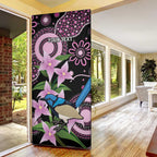 Personalised Australia Boronia And Malurus Cyaneus Door Cover Aboriginal Art - Aussie Hoodie