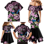 Personalised Australia Boronia And Malurus Cyaneus Family Matching Mermaid Dress and Hawaiian Shirt Aboriginal Art
