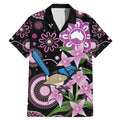 Personalised Australia Boronia And Malurus Cyaneus Family Matching Mermaid Dress and Hawaiian Shirt Aboriginal Art