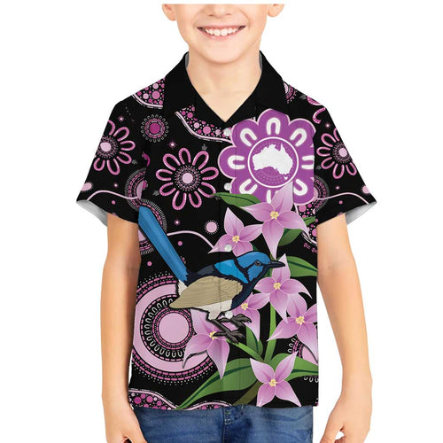Personalised Australia Boronia And Malurus Cyaneus Family Matching Mermaid Dress and Hawaiian Shirt Aboriginal Art