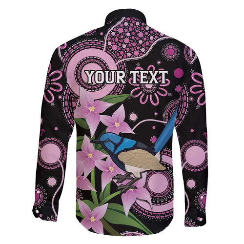 Personalised Australia Boronia And Malurus Cyaneus Family Matching Off Shoulder Short Dress and Hawaiian Shirt Aboriginal Art