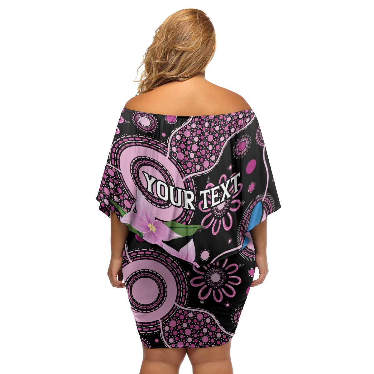 Personalised Australia Boronia And Malurus Cyaneus Family Matching Off Shoulder Short Dress and Hawaiian Shirt Aboriginal Art