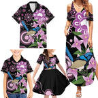 Personalised Australia Boronia And Malurus Cyaneus Family Matching Summer Maxi Dress and Hawaiian Shirt Aboriginal Art