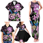 Personalised Australia Boronia And Malurus Cyaneus Family Matching Tank Maxi Dress and Hawaiian Shirt Aboriginal Art