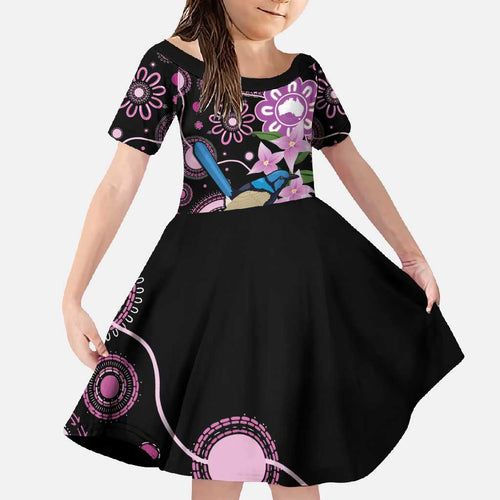 Personalised Australia Boronia And Malurus Cyaneus Family Matching Tank Maxi Dress and Hawaiian Shirt Aboriginal Art