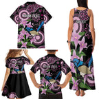 Personalised Australia Boronia And Malurus Cyaneus Family Matching Tank Maxi Dress and Hawaiian Shirt Aboriginal Art