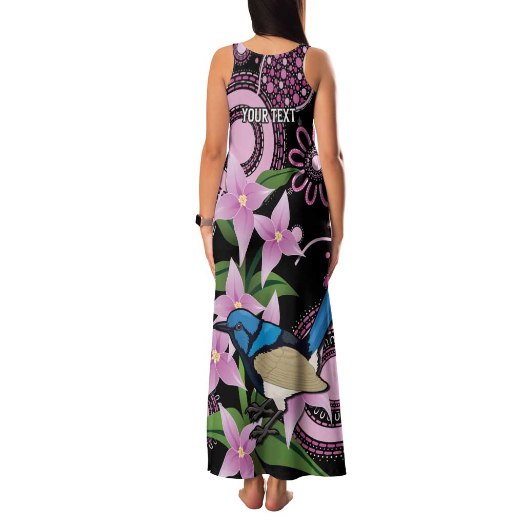 Personalised Australia Boronia And Malurus Cyaneus Family Matching Tank Maxi Dress and Hawaiian Shirt Aboriginal Art