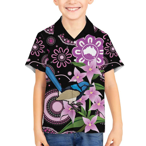Personalised Australia Boronia And Malurus Cyaneus Family Matching Tank Maxi Dress and Hawaiian Shirt Aboriginal Art
