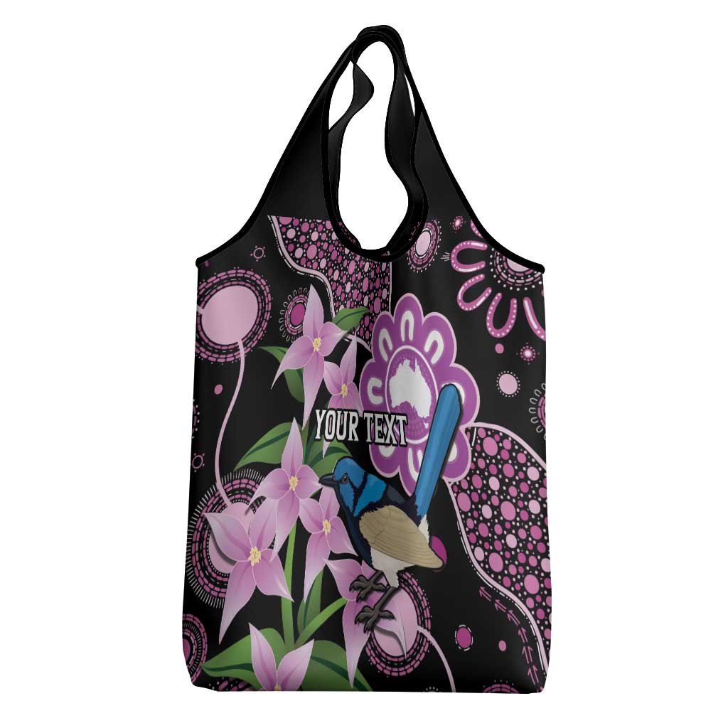 Personalised Australia Boronia And Malurus Cyaneus Grocery Bag Aboriginal Art
