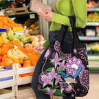 Personalised Australia Boronia And Malurus Cyaneus Grocery Bag Aboriginal Art