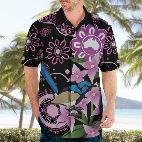 Personalised Australia Boronia And Malurus Cyaneus Hawaiian Shirt Aboriginal Art