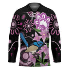 Personalised Australia Boronia And Malurus Cyaneus Hockey Jersey Aboriginal Art - Aussie Hoodie