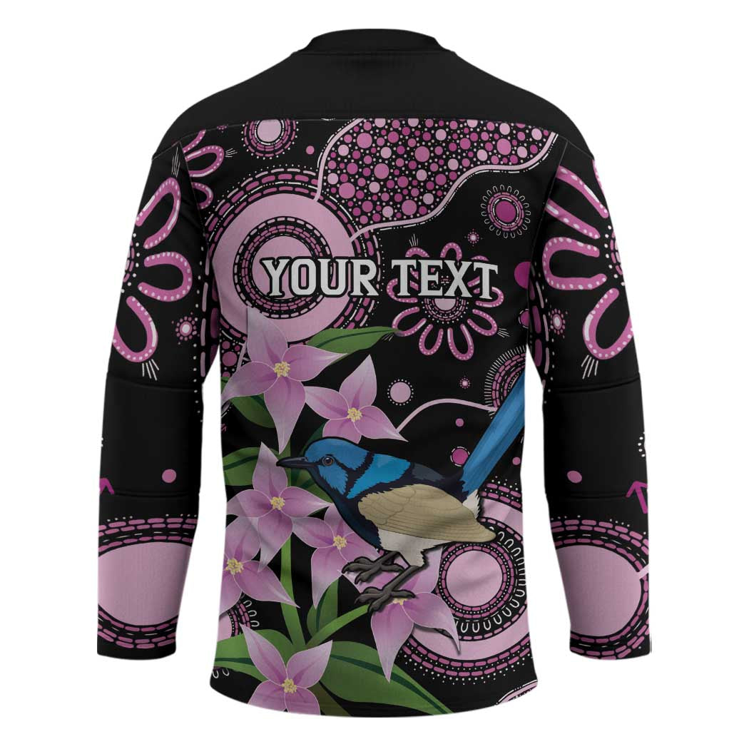 Personalised Australia Boronia And Malurus Cyaneus Hockey Jersey Aboriginal Art - Aussie Hoodie