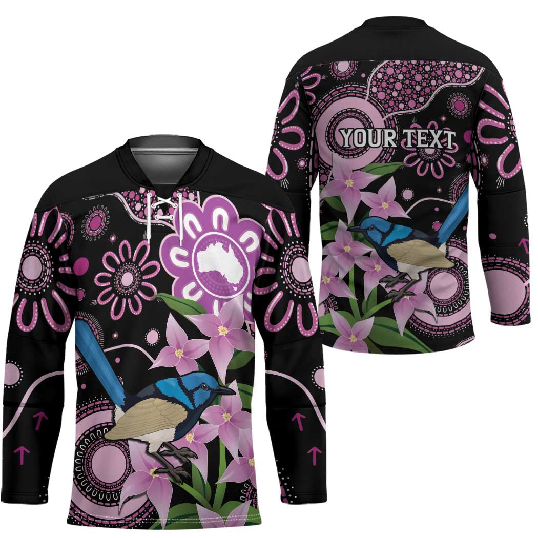 Personalised Australia Boronia And Malurus Cyaneus Hockey Jersey Aboriginal Art - Aussie Hoodie