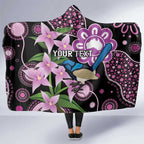 Personalised Australia Boronia And Malurus Cyaneus Hooded Blanket Aboriginal Art