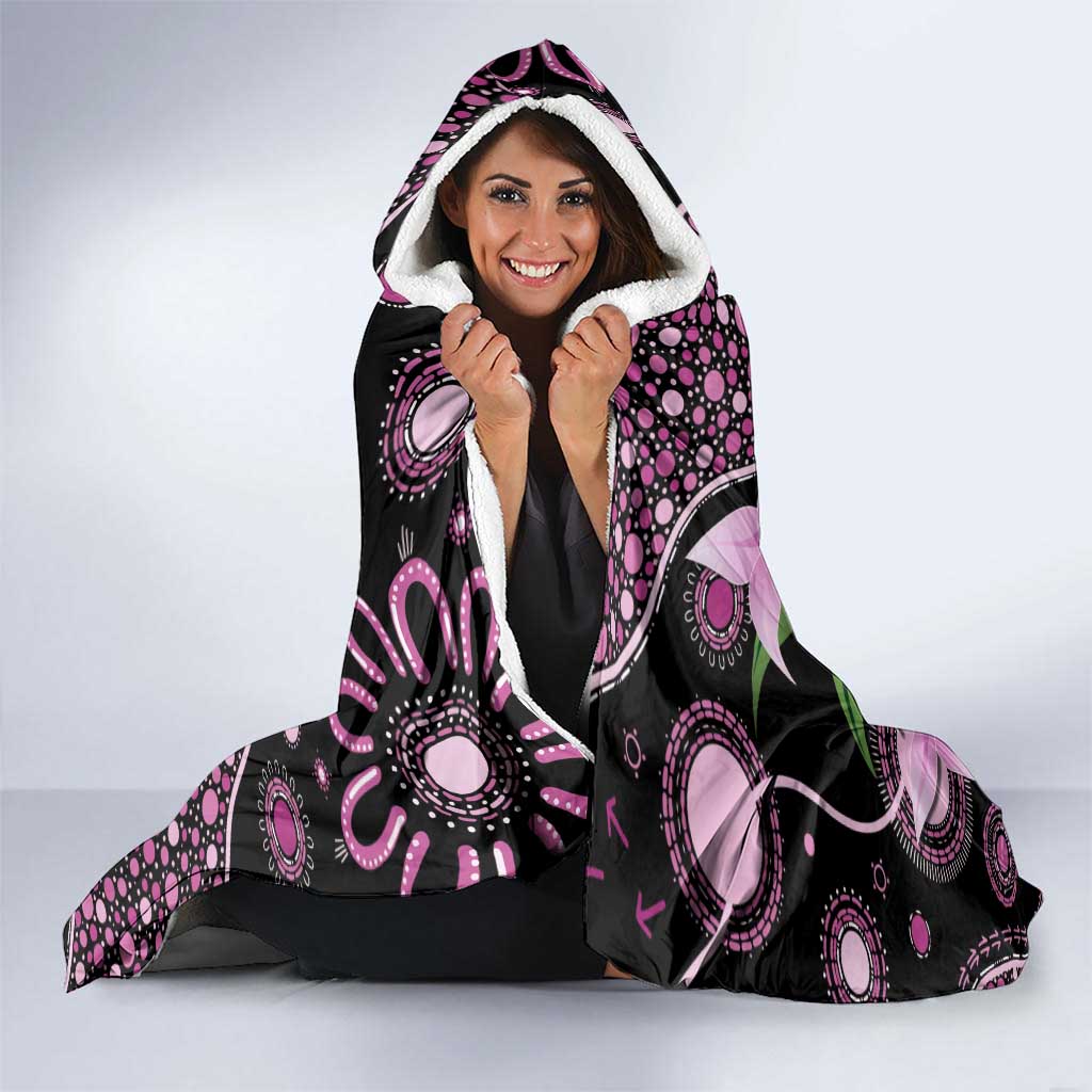 Personalised Australia Boronia And Malurus Cyaneus Hooded Blanket Aboriginal Art
