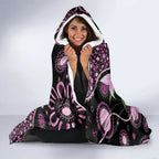 Personalised Australia Boronia And Malurus Cyaneus Hooded Blanket Aboriginal Art