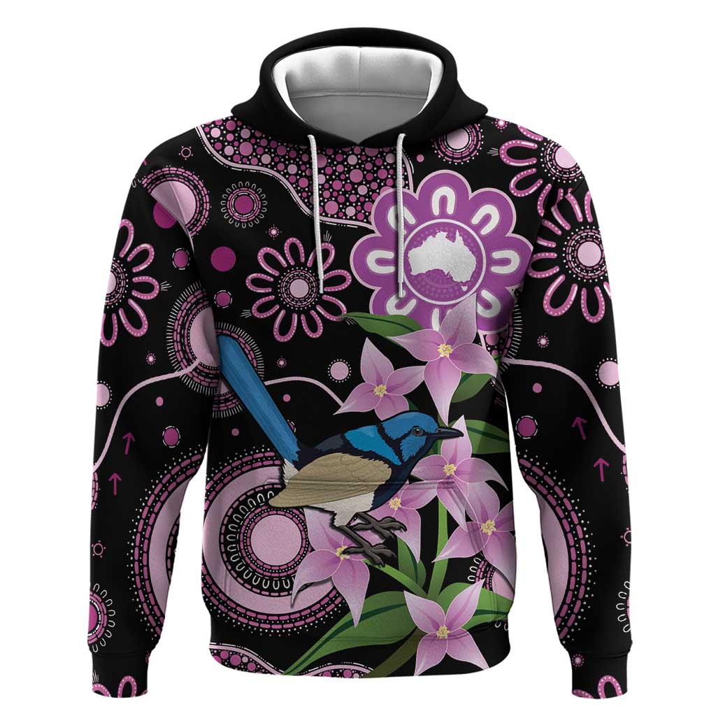 Personalised Australia Boronia And Malurus Cyaneus Hoodie Aboriginal Art