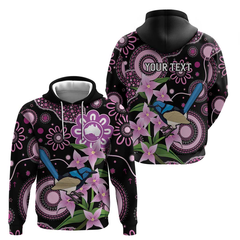 Personalised Australia Boronia And Malurus Cyaneus Hoodie Aboriginal Art