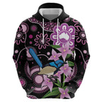 Personalised Australia Boronia And Malurus Cyaneus Hoodie Aboriginal Art