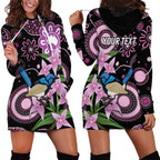 Personalised Australia Boronia And Malurus Cyaneus Hoodie Dress Aboriginal Art