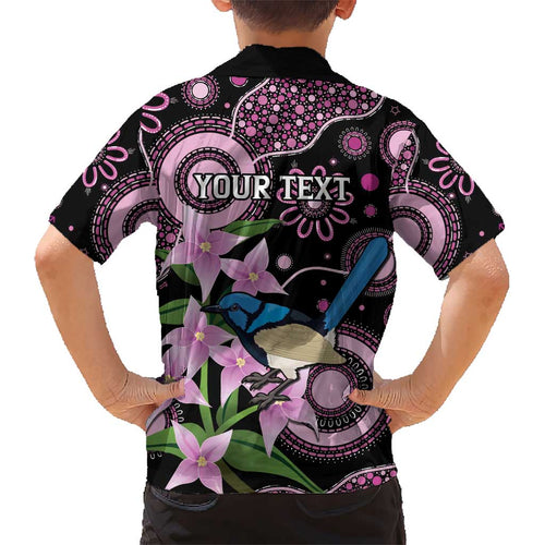 Personalised Australia Boronia And Malurus Cyaneus Kid Hawaiian Shirt Aboriginal Art