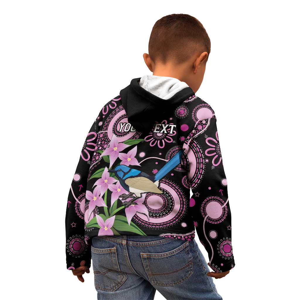 Personalised Australia Boronia And Malurus Cyaneus Kid Hoodie Aboriginal Art