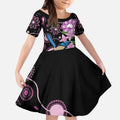 Personalised Australia Boronia And Malurus Cyaneus Kid Short Sleeve Dress Aboriginal Art