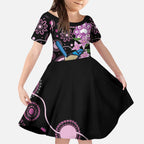 Personalised Australia Boronia And Malurus Cyaneus Kid Short Sleeve Dress Aboriginal Art